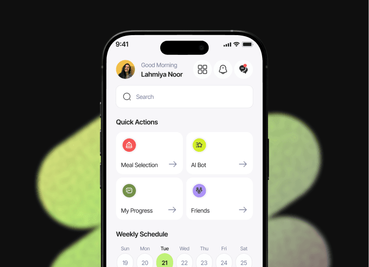Nureo mobile app screen