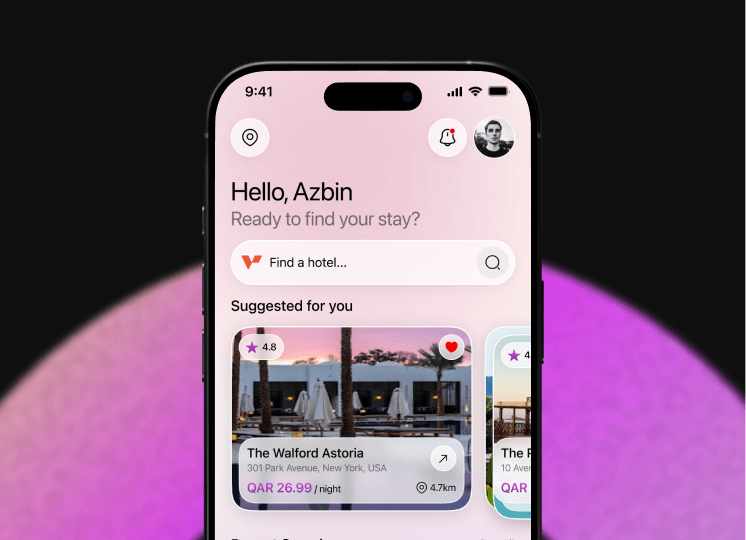 Vztur mobile app screen