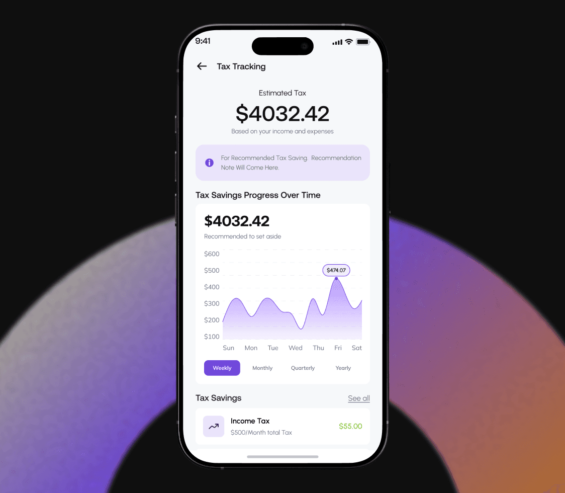 Dashboard interface shown on a phone