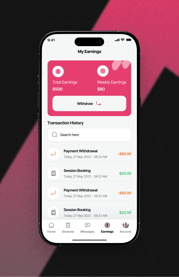 Mobile app wellness screen variation