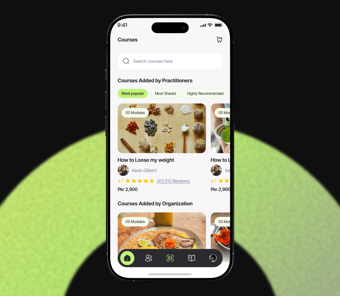 Dashboard interface shown on a phone