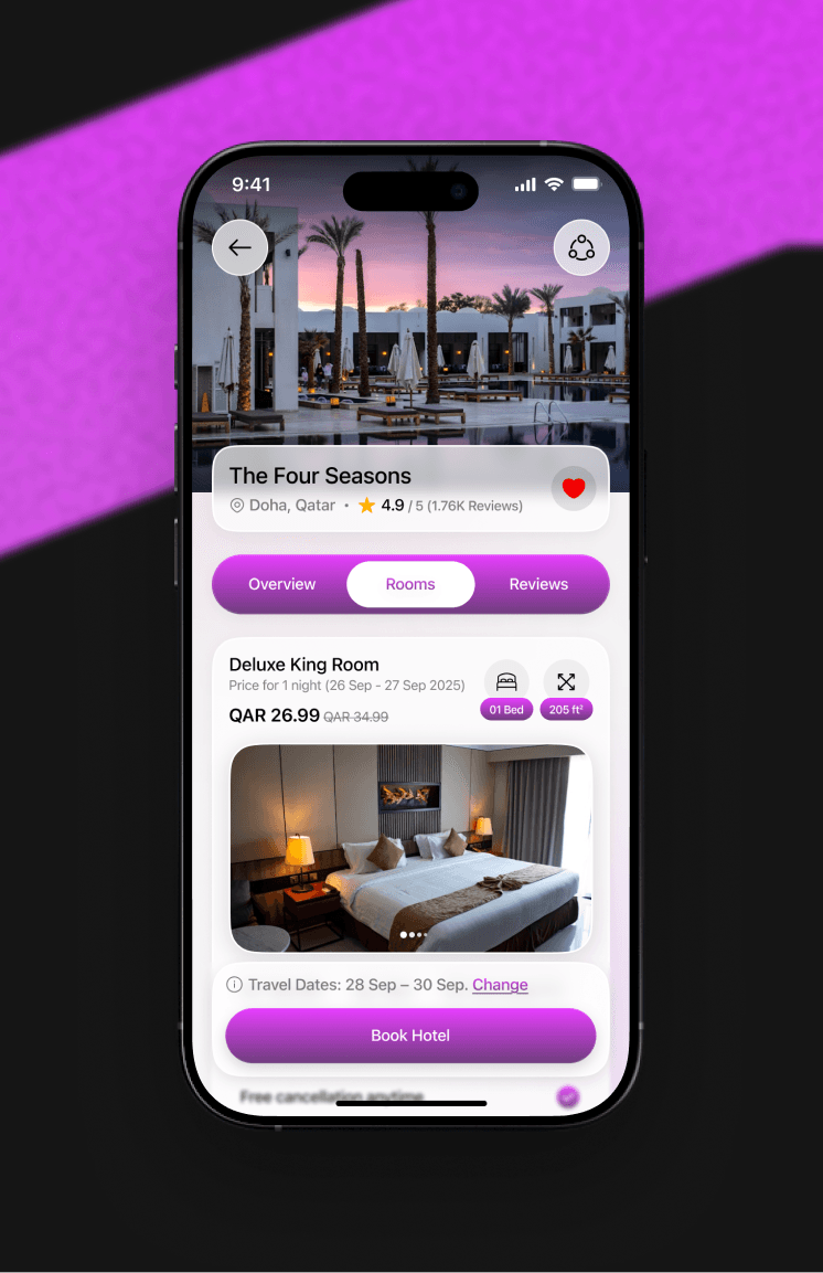 Vztur hotel discovery screen