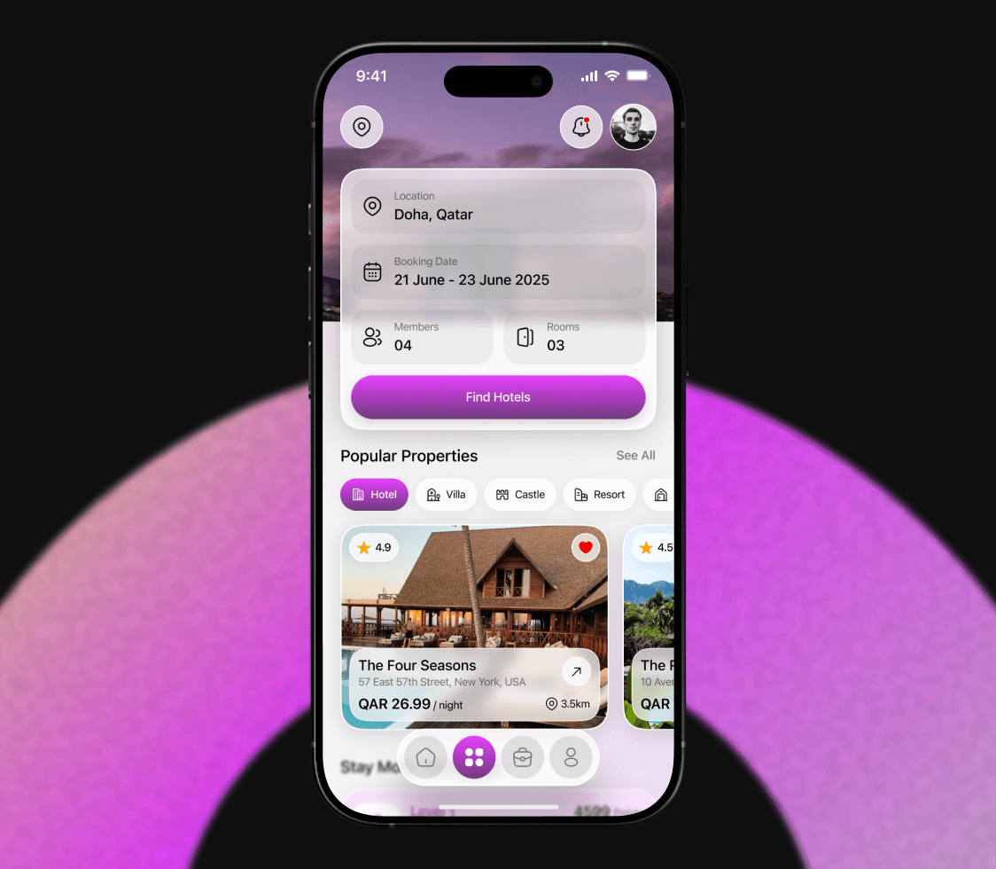Vztur travel planning interface shown on a phone